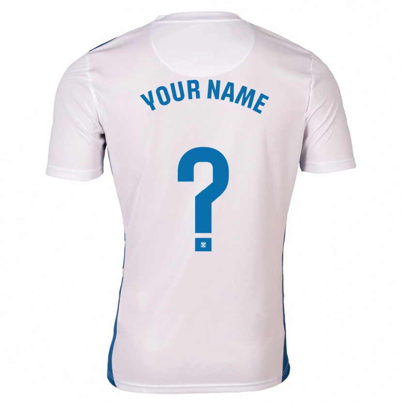 Danxen Hombre Camiseta Su Nombre #0 Blanco Azul 1ª Equipación 2025/26 La Camisa