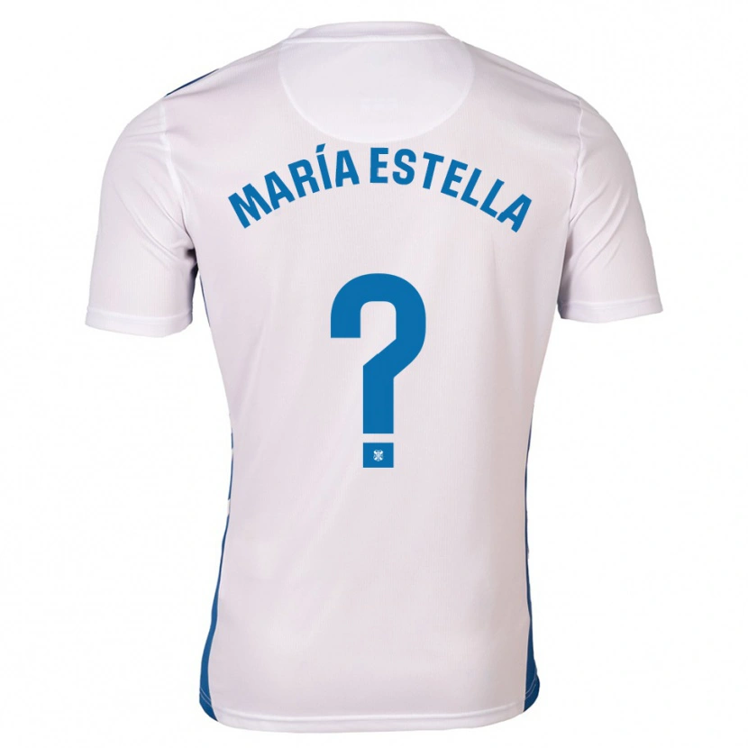 Danxen Hombre Camiseta María Estella Del Valle #0 Blanco Azul 1ª Equipación 2025/26 La Camisa