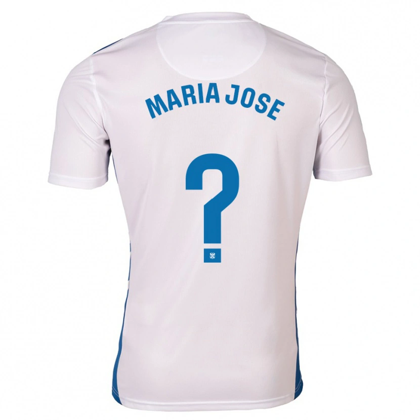 Danxen Hombre Camiseta María José Pérez González #0 Blanco Azul 1ª Equipación 2025/26 La Camisa