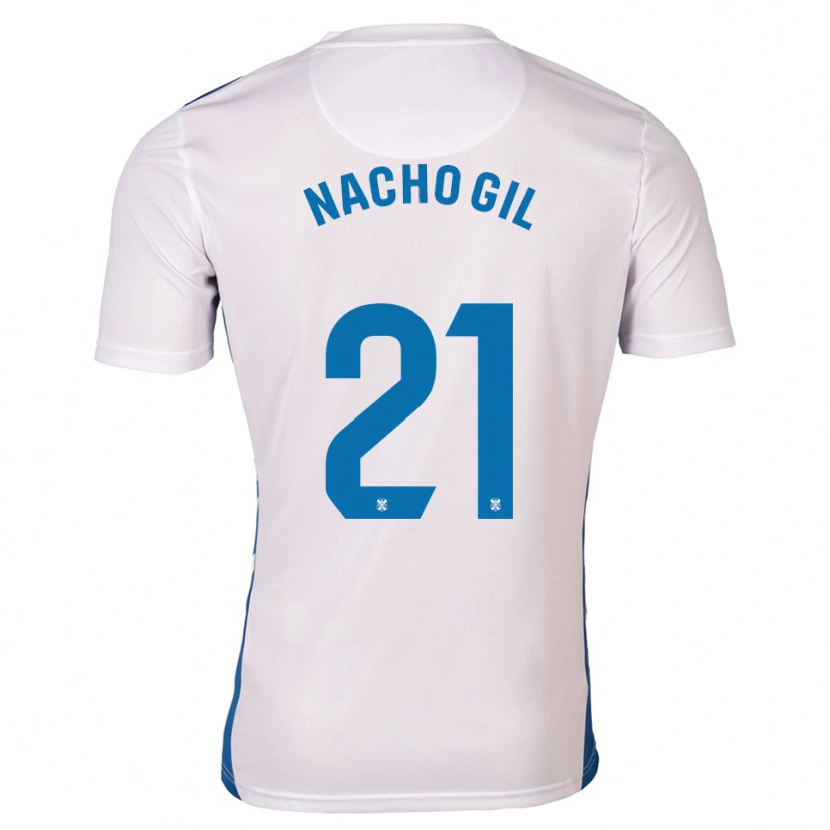 Danxen Hombre Camiseta Nacho Gil #21 Blanco Azul 1ª Equipación 2025/26 La Camisa