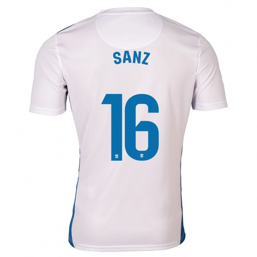 Danxen Hombre Camiseta Aitor Sanz #16 Blanco Azul 1ª Equipación 2025/26 La Camisa