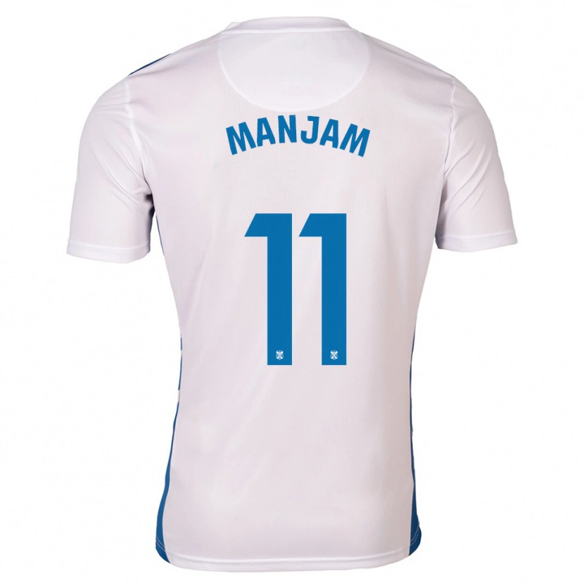 Danxen Hombre Camiseta Alassan Manjam #11 Blanco Azul 1ª Equipación 2025/26 La Camisa