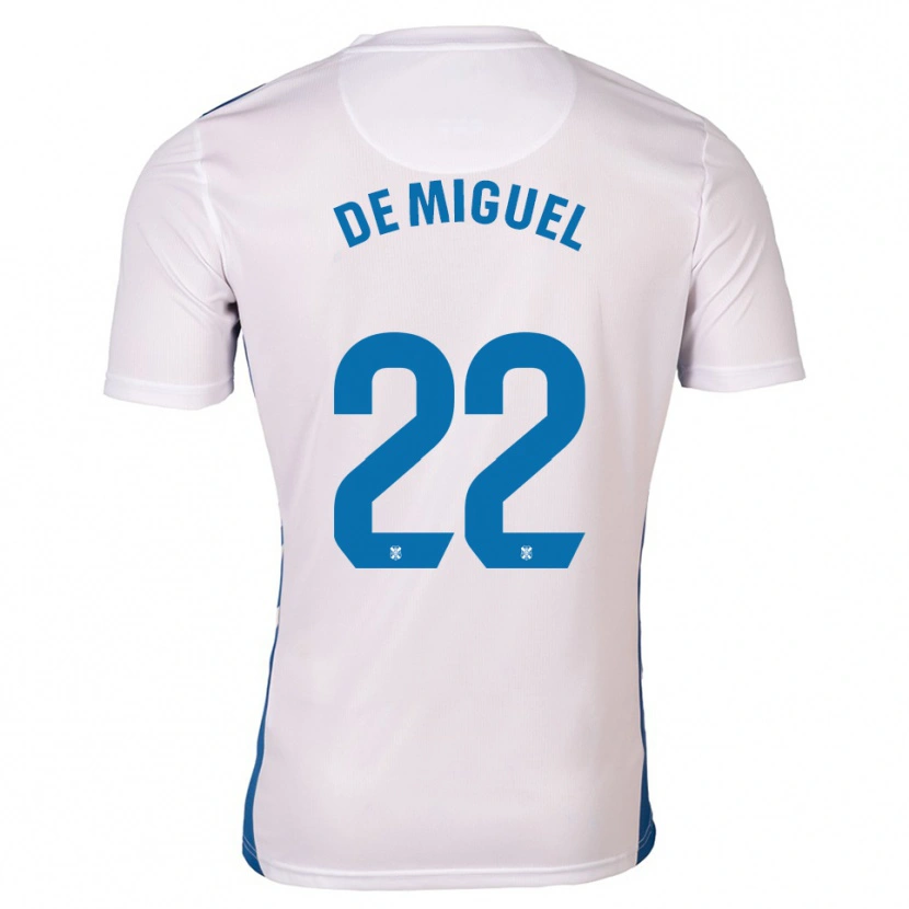 Danxen Hombre Camiseta Jesús De Miguel #22 Blanco Azul 1ª Equipación 2025/26 La Camisa