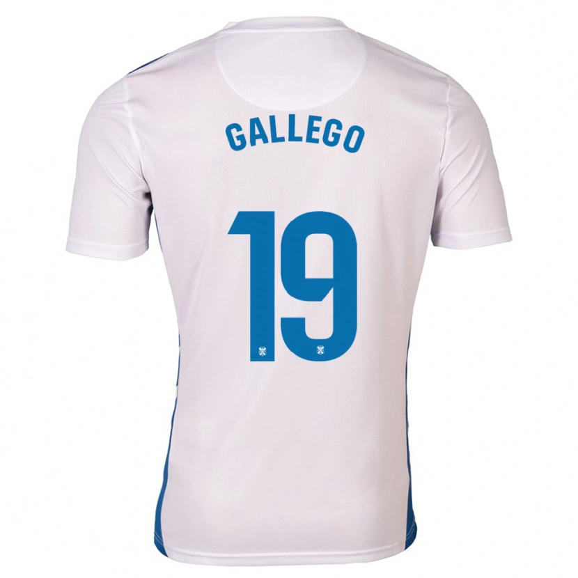 Danxen Hombre Camiseta Enric Gallego #19 Blanco Azul 1ª Equipación 2025/26 La Camisa