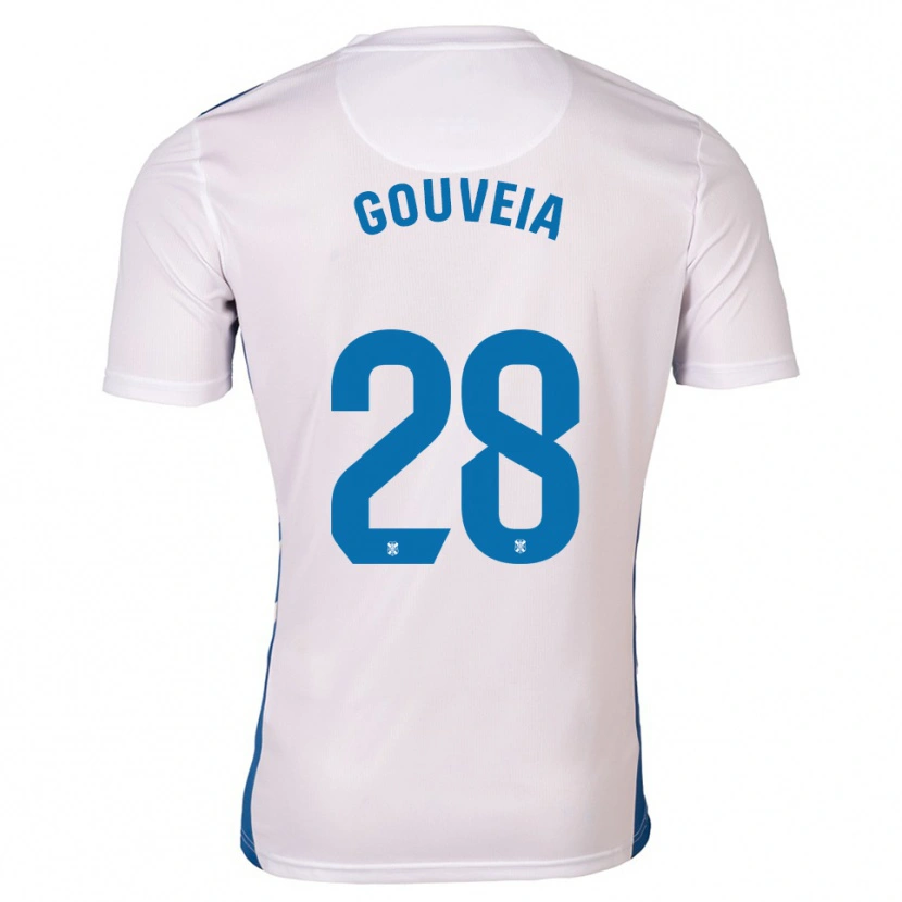 Danxen Hombre Camiseta Diego Gouveia #28 Blanco Azul 1ª Equipación 2025/26 La Camisa