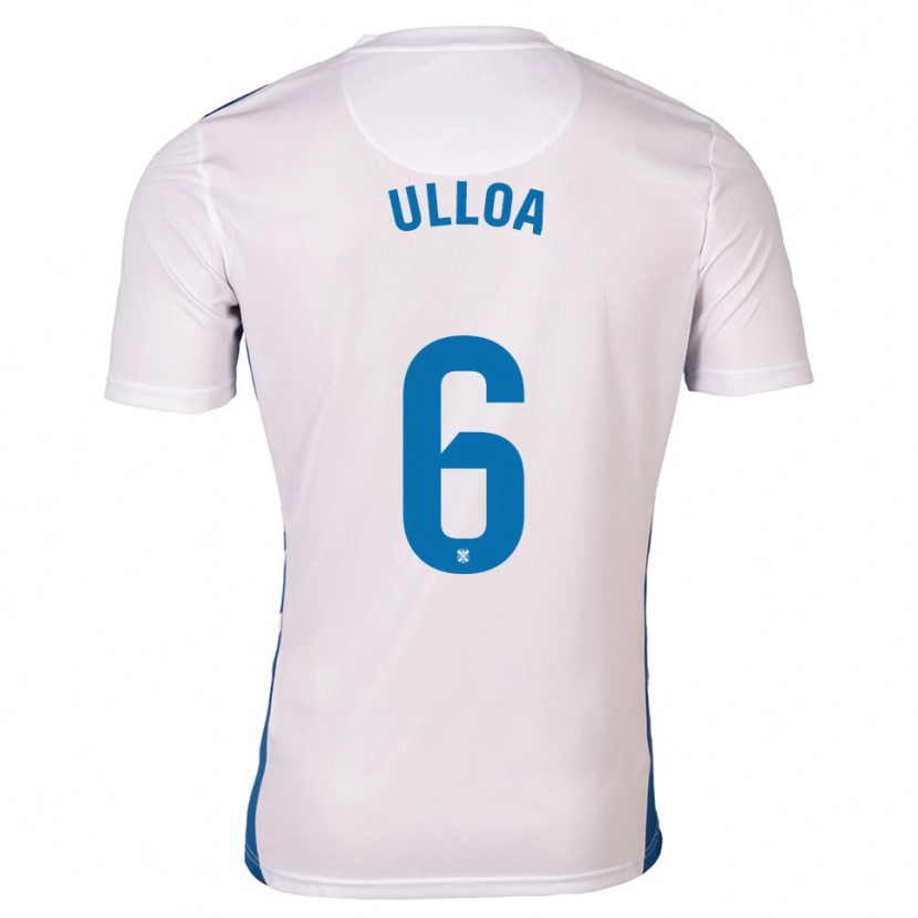 Danxen Hombre Camiseta Alberto Ulloa #6 Blanco Azul 1ª Equipación 2025/26 La Camisa