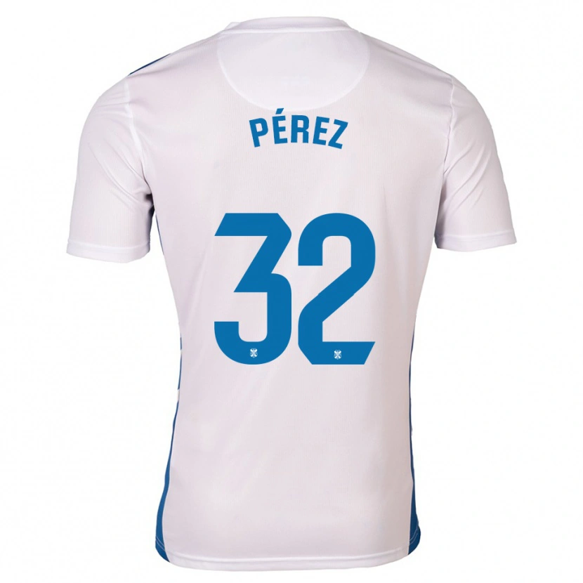 Danxen Hombre Camiseta Joel Pérez #32 Blanco Azul 1ª Equipación 2025/26 La Camisa