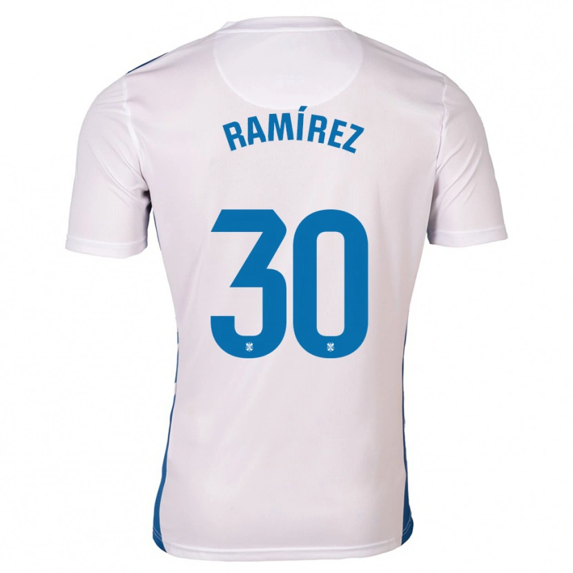 Danxen Hombre Camiseta Álex Ramírez #30 Blanco Azul 1ª Equipación 2025/26 La Camisa