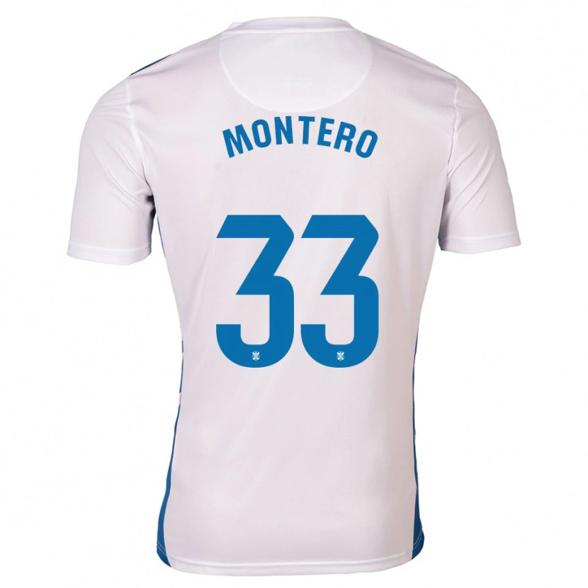Danxen Hombre Camiseta Manuel Montero #33 Blanco Azul 1ª Equipación 2025/26 La Camisa