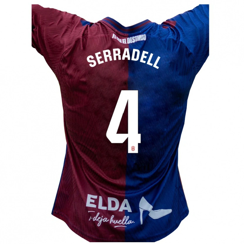 Danxen Hombre Camiseta Álex Serradell #4 Azul Rojo 1ª Equipación 2025/26 La Camisa