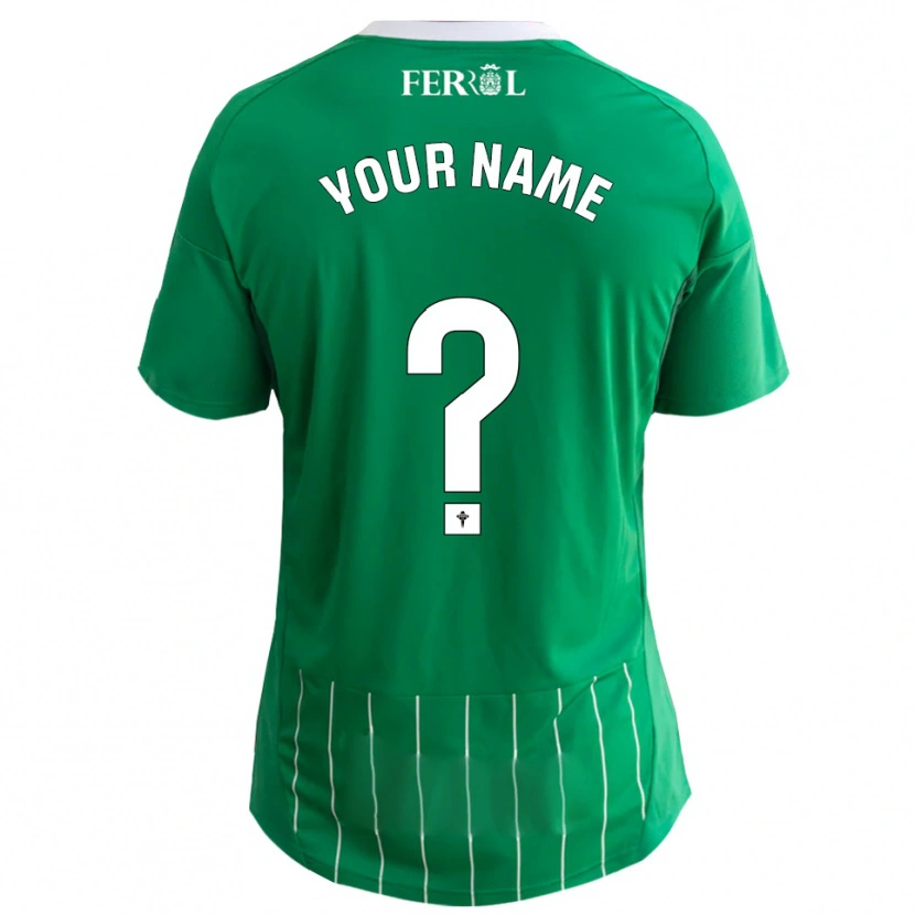 Danxen Hombre Camiseta Su Nombre #0 Verde Blanco 1ª Equipación 2025/26 La Camisa