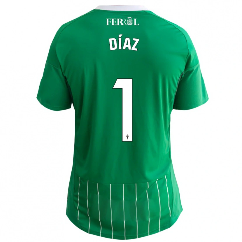 Danxen Hombre Camiseta Lucas Díaz #1 Verde Blanco 1ª Equipación 2025/26 La Camisa