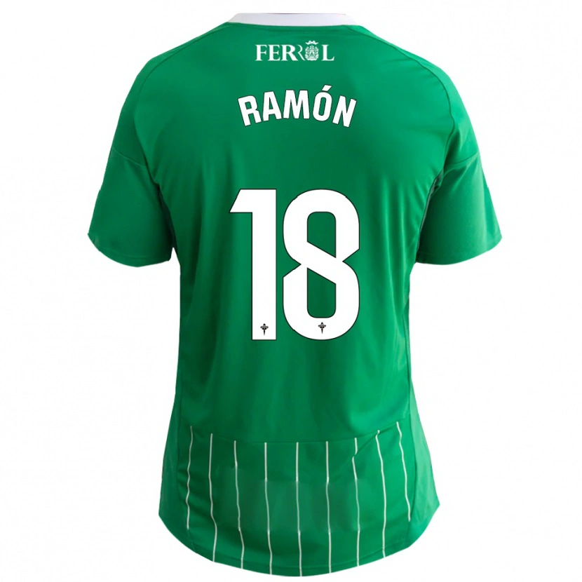 Danxen Hombre Camiseta Álvaro Ramón #18 Verde Blanco 1ª Equipación 2025/26 La Camisa