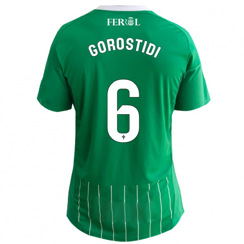 Danxen Hombre Camiseta Ander Gorostidi #6 Verde Blanco 1ª Equipación 2025/26 La Camisa