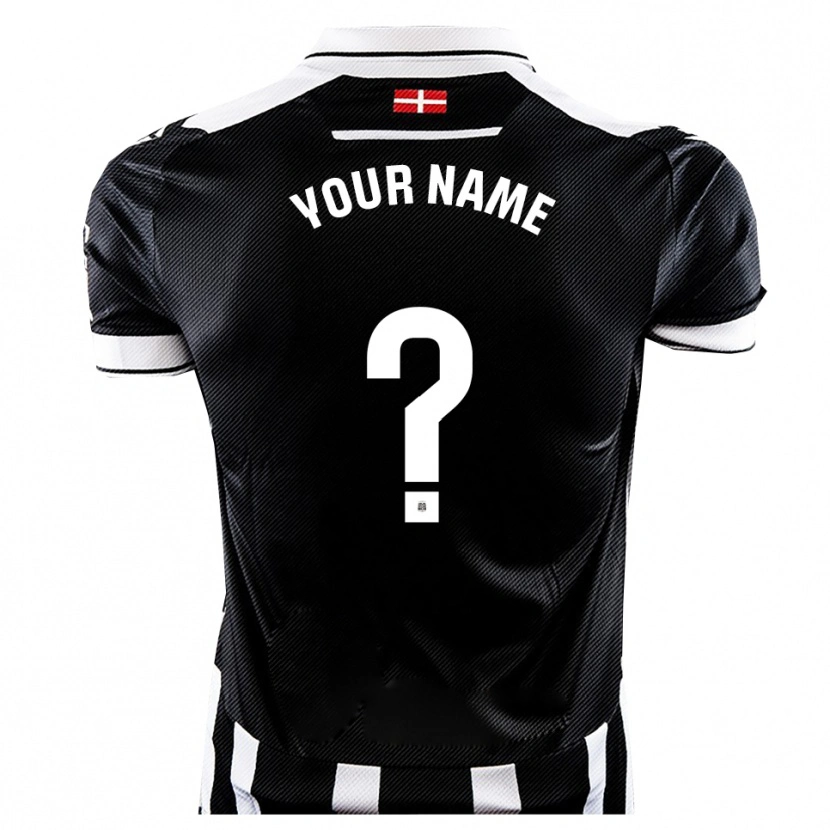 Danxen Hombre Camiseta Su Nombre #0 Negro Blanco 1ª Equipación 2025/26 La Camisa