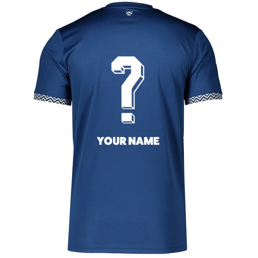 Danxen Hombre Camiseta Su Nombre #0 Azul Marino Blanco 1ª Equipación 2025/26 La Camisa