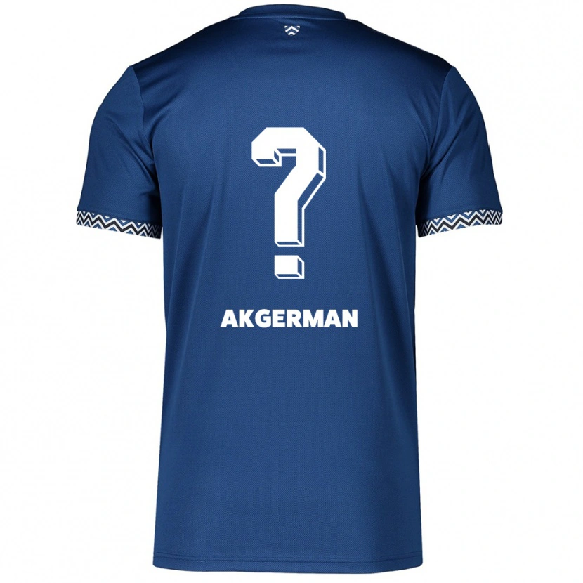Danxen Hombre Camiseta Taha Akgerman #0 Azul Marino Blanco 1ª Equipación 2025/26 La Camisa