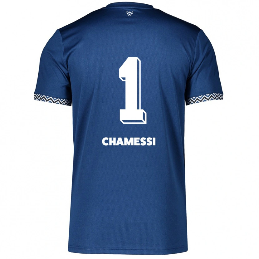 Danxen Hombre Camiseta Ian Chamessi #1 Azul Marino Blanco 1ª Equipación 2025/26 La Camisa
