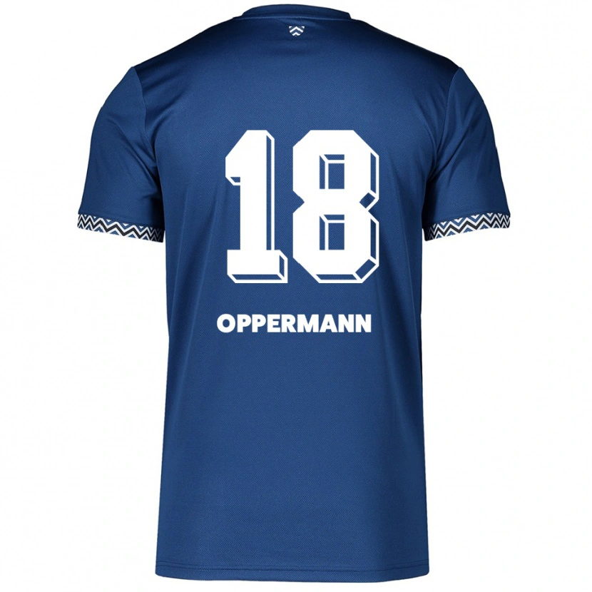 Danxen Hombre Camiseta Leo Oppermann #18 Azul Marino Blanco 1ª Equipación 2025/26 La Camisa