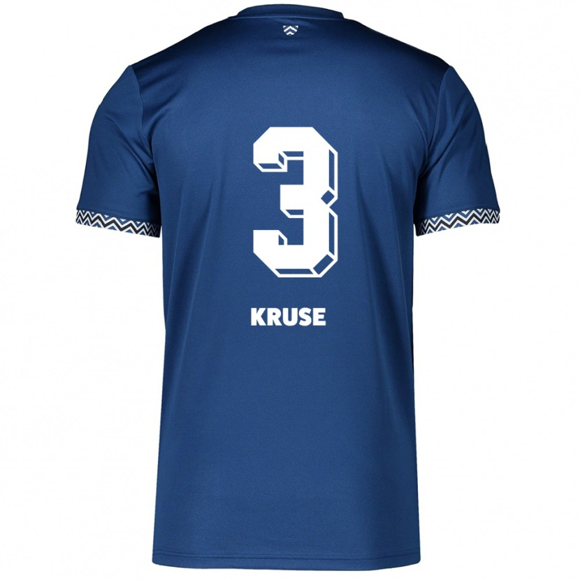 Danxen Hombre Camiseta Konrad Kruse #3 Azul Marino Blanco 1ª Equipación 2025/26 La Camisa