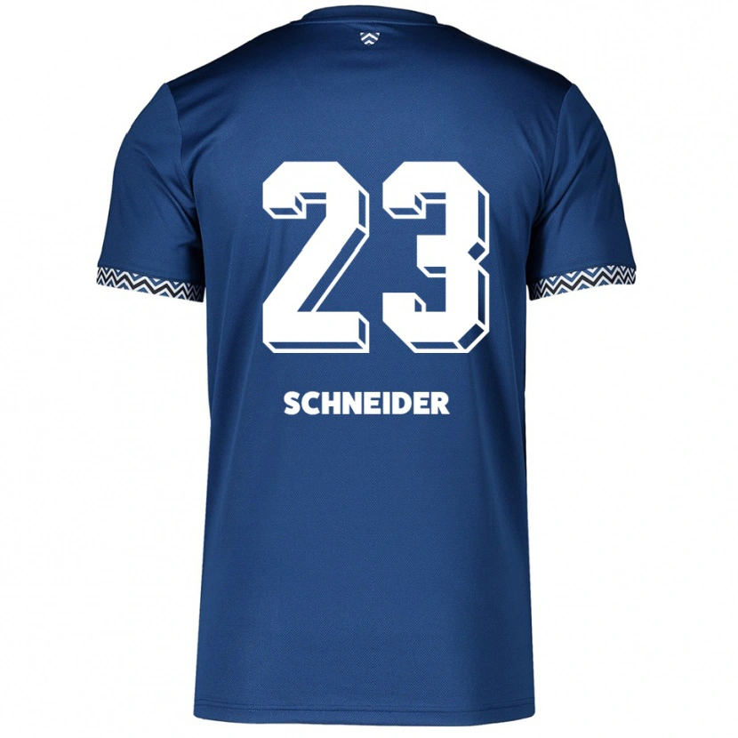 Danxen Hombre Camiseta Leon Schneider #23 Azul Marino Blanco 1ª Equipación 2025/26 La Camisa