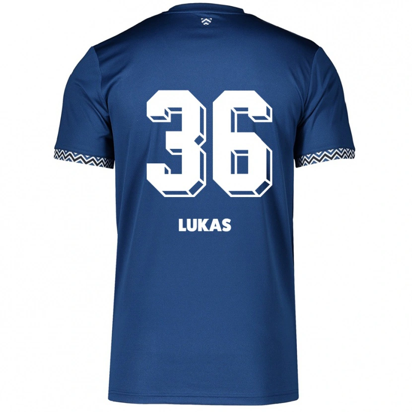 Danxen Hombre Camiseta Justin Lukas #36 Azul Marino Blanco 1ª Equipación 2025/26 La Camisa