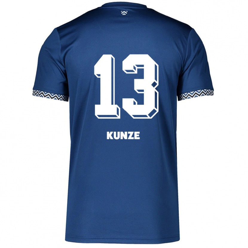 Danxen Hombre Camiseta Lukas Kunze #13 Azul Marino Blanco 1ª Equipación 2025/26 La Camisa