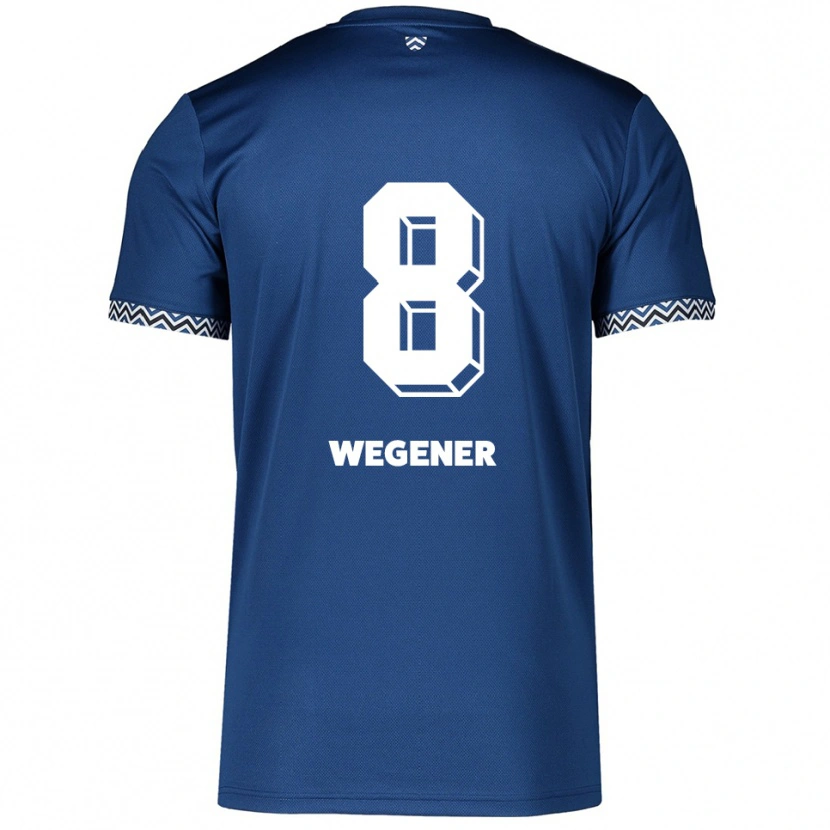 Danxen Hombre Camiseta Till Wegener #8 Azul Marino Blanco 1ª Equipación 2025/26 La Camisa