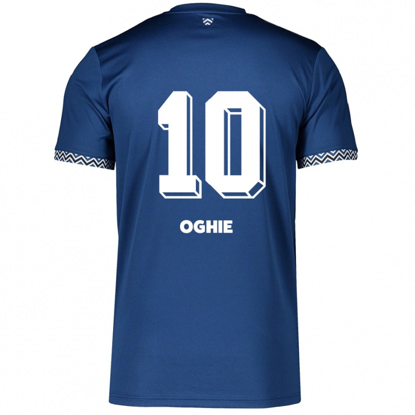 Danxen Hombre Camiseta Joshua Oghie #10 Azul Marino Blanco 1ª Equipación 2025/26 La Camisa