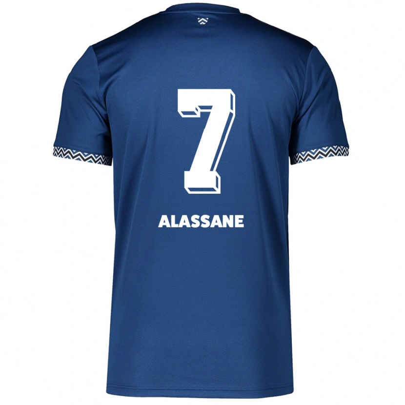 Danxen Hombre Camiseta Latif-Bilal Alassane #7 Azul Marino Blanco 1ª Equipación 2025/26 La Camisa