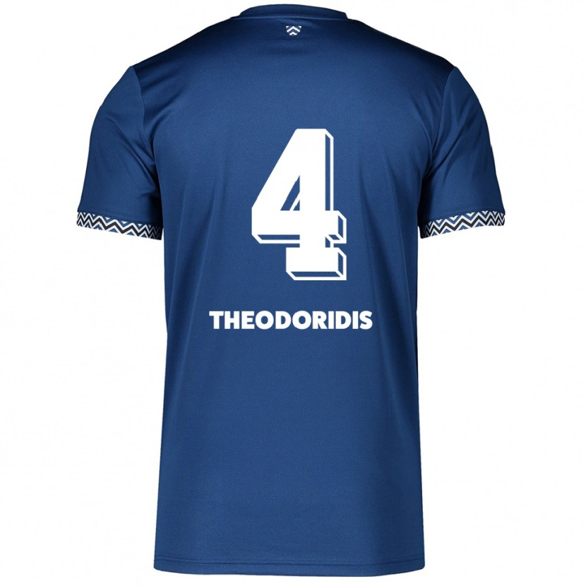 Danxen Hombre Camiseta Christos Theodoridis #4 Azul Marino Blanco 1ª Equipación 2025/26 La Camisa
