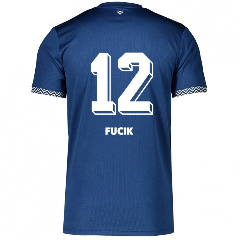Danxen Hombre Camiseta Miles Fucik #12 Azul Marino Blanco 1ª Equipación 2025/26 La Camisa