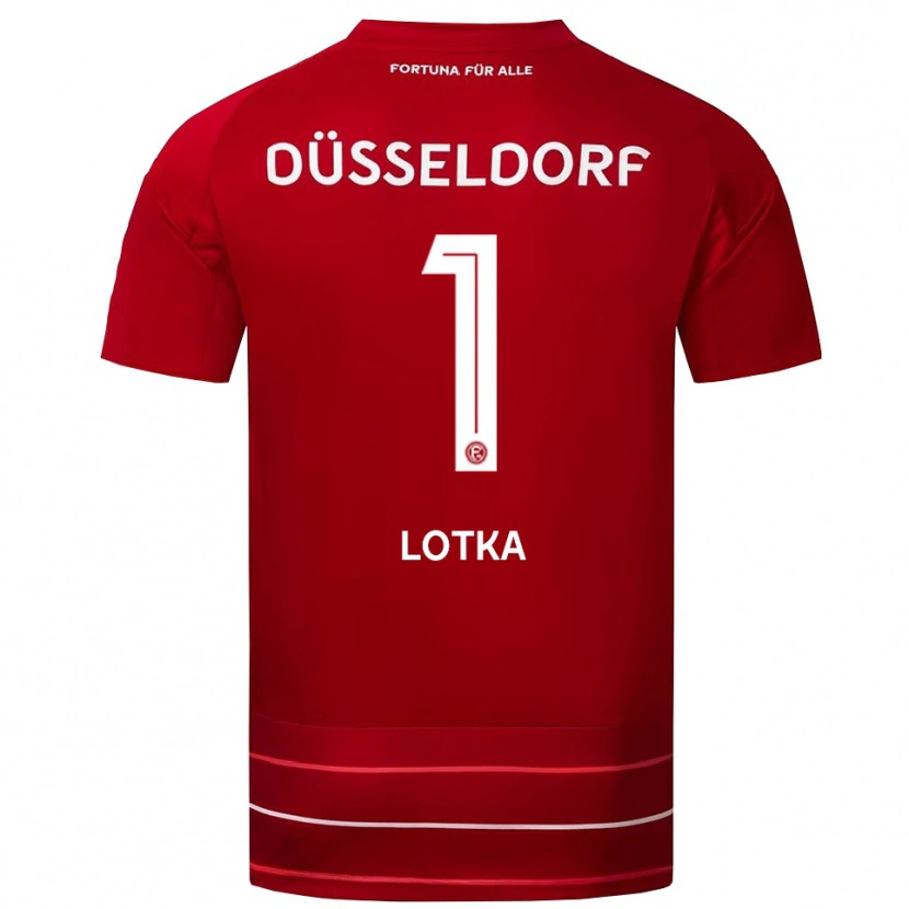 Danxen Hombre Camiseta Marcel Lotka #1 Rojo Blanco 1ª Equipación 2025/26 La Camisa