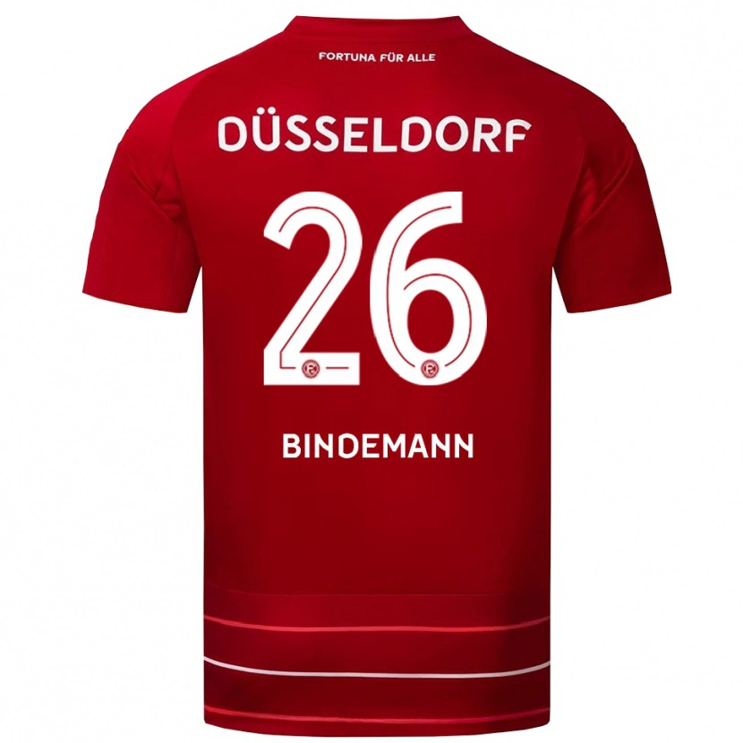 Danxen Hombre Camiseta Deniz Bindemann #26 Rojo Blanco 1ª Equipación 2025/26 La Camisa