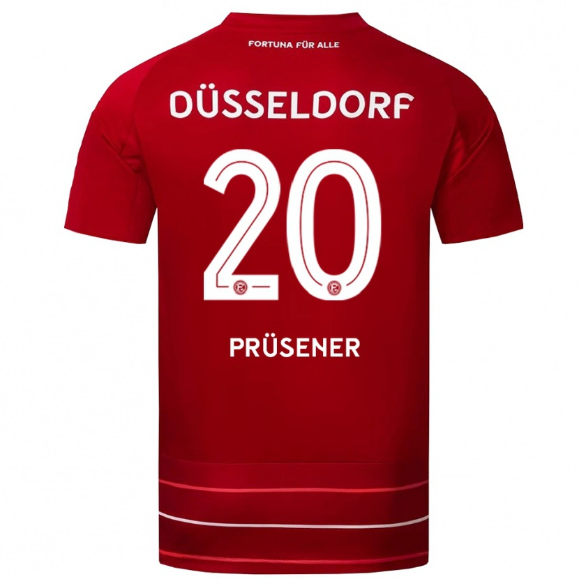 Danxen Hombre Camiseta Tom Prüsener #20 Rojo Blanco 1ª Equipación 2025/26 La Camisa