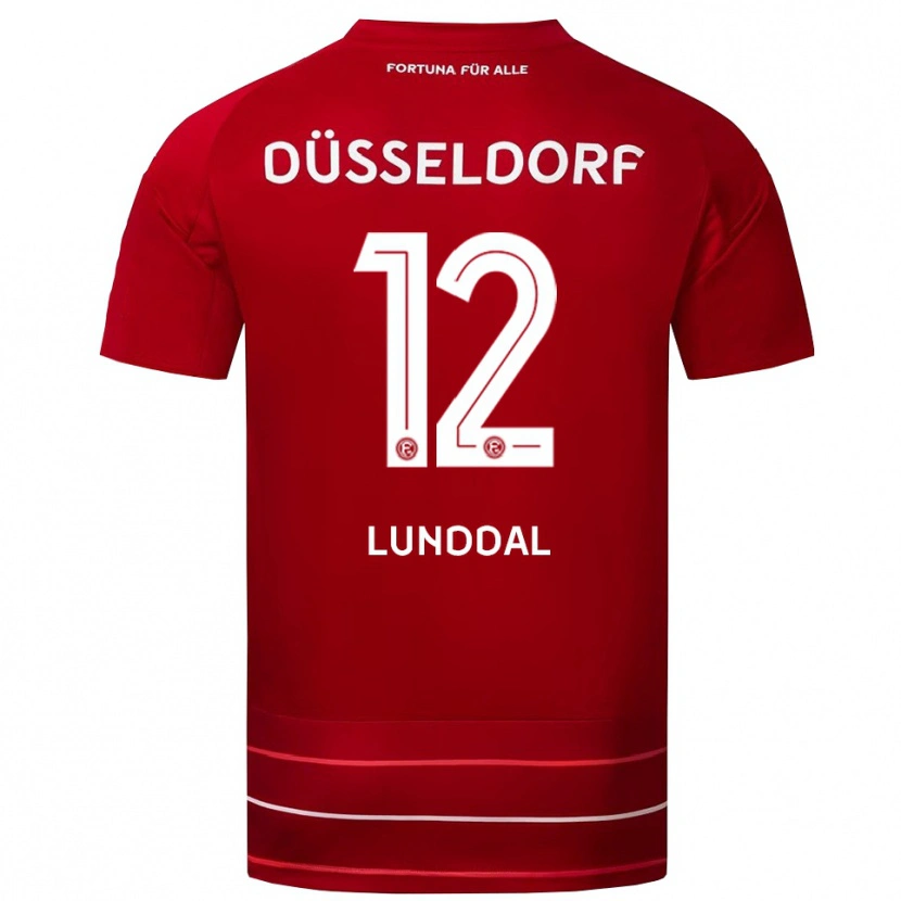 Danxen Hombre Camiseta Valgeir Lunddal #12 Rojo Blanco 1ª Equipación 2025/26 La Camisa