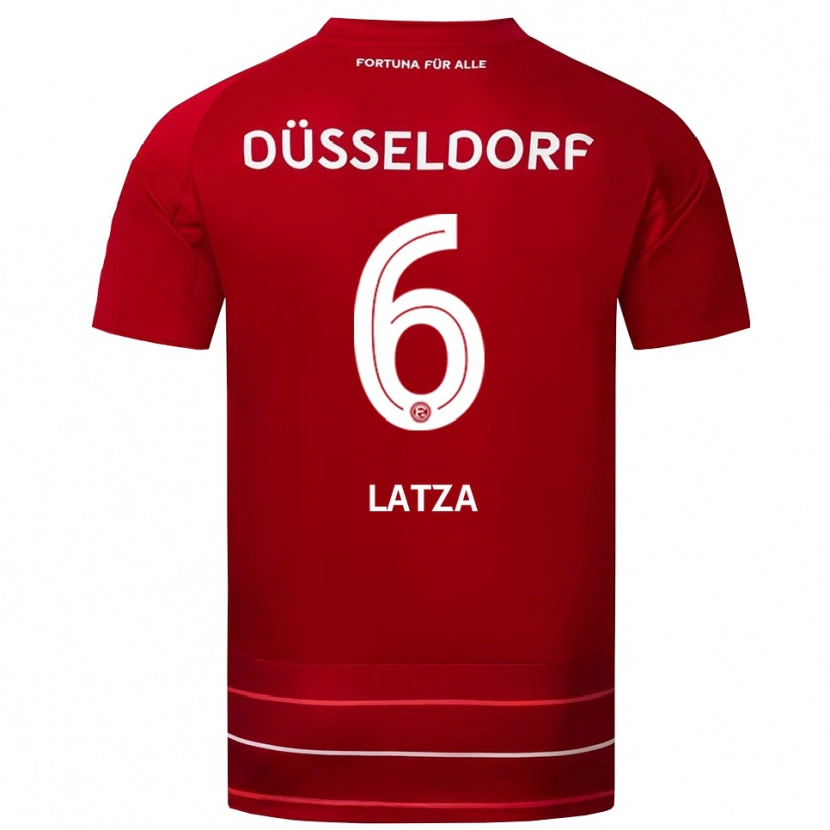 Danxen Hombre Camiseta Danny Latza #6 Rojo Blanco 1ª Equipación 2025/26 La Camisa