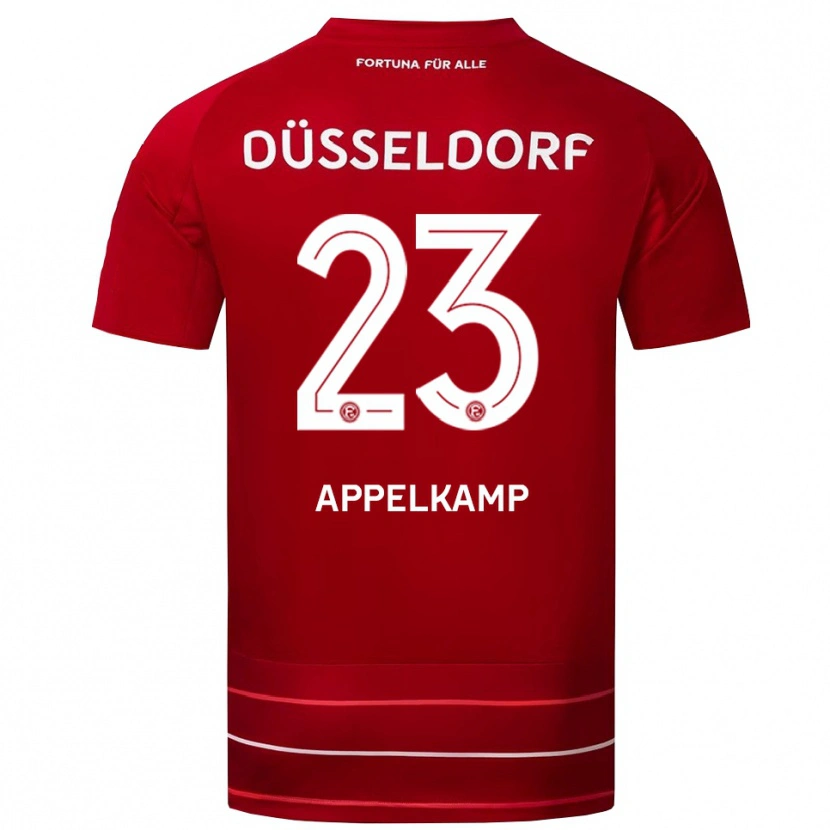 Danxen Hombre Camiseta Shinta Appelkamp #23 Rojo Blanco 1ª Equipación 2025/26 La Camisa