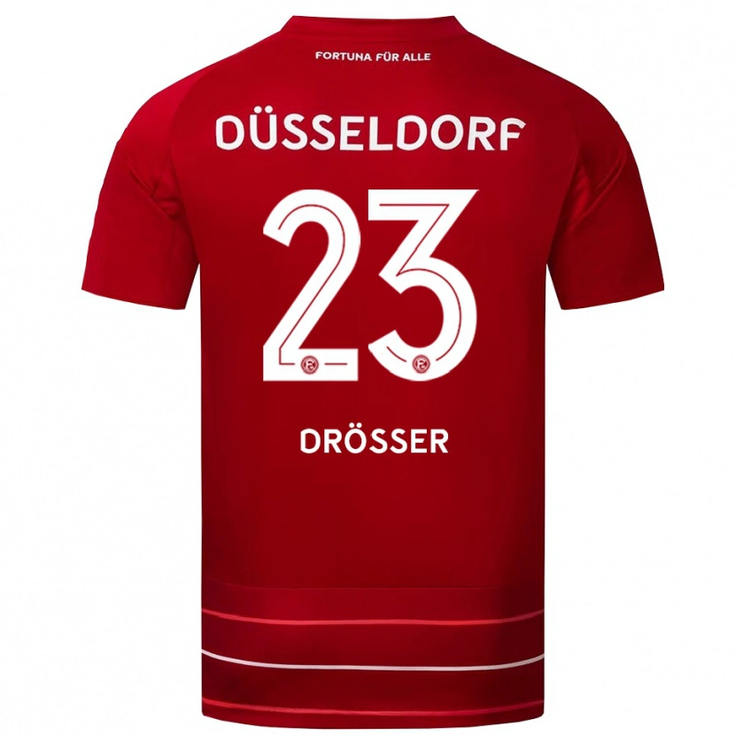 Danxen Hombre Camiseta Luke Drösser #23 Rojo Blanco 1ª Equipación 2025/26 La Camisa