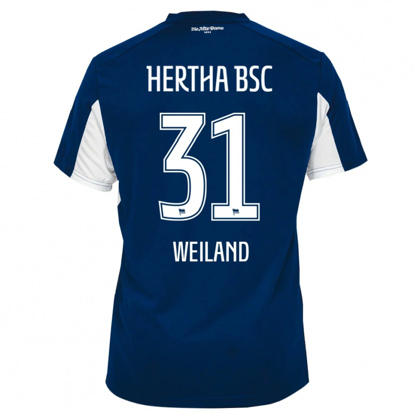 Danxen Hombre Camiseta Sebastian Weiland #31 Blanco Azul 1ª Equipación 2025/26 La Camisa