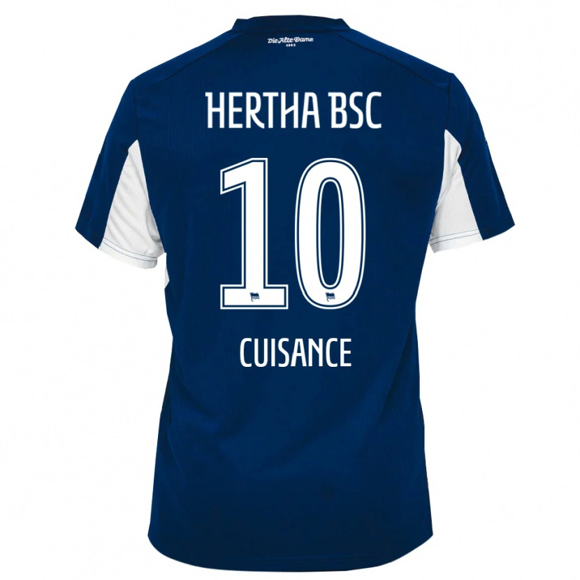 Danxen Hombre Camiseta Michaël Cuisance #10 Blanco Azul 1ª Equipación 2025/26 La Camisa