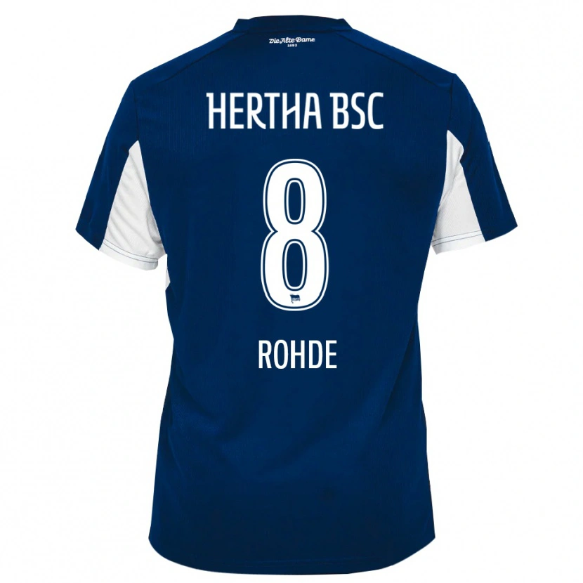 Danxen Hombre Camiseta Marleen Rohde #8 Blanco Azul 1ª Equipación 2025/26 La Camisa