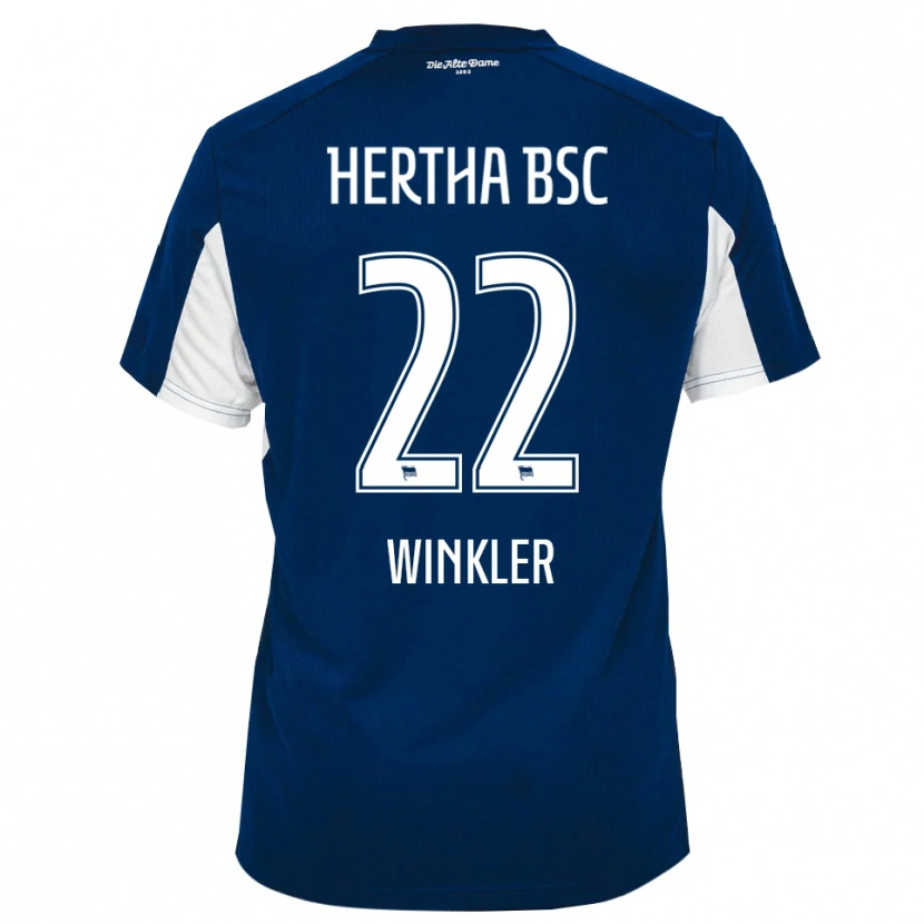 Danxen Hombre Camiseta Marten Winkler #22 Blanco Azul 1ª Equipación 2025/26 La Camisa