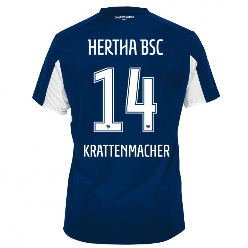 Danxen Hombre Camiseta Maurice Krattenmacher #14 Blanco Azul 1ª Equipación 2025/26 La Camisa