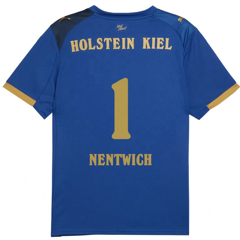 Danxen Hombre Camiseta Emma Nentwich #1 Azul Dorado 1ª Equipación 2025/26 La Camisa