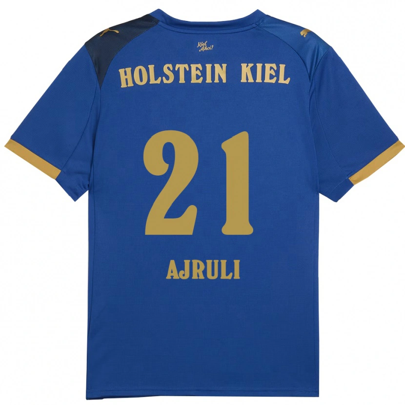 Danxen Hombre Camiseta Muhamed Ajruli #21 Azul Dorado 1ª Equipación 2025/26 La Camisa