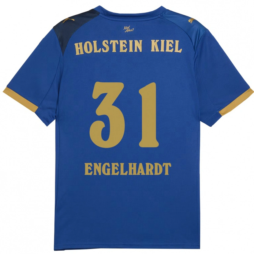 Danxen Hombre Camiseta Marcel Engelhardt #31 Azul Dorado 1ª Equipación 2025/26 La Camisa