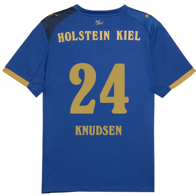 Danxen Hombre Camiseta Magnus Knudsen #24 Azul Dorado 1ª Equipación 2025/26 La Camisa