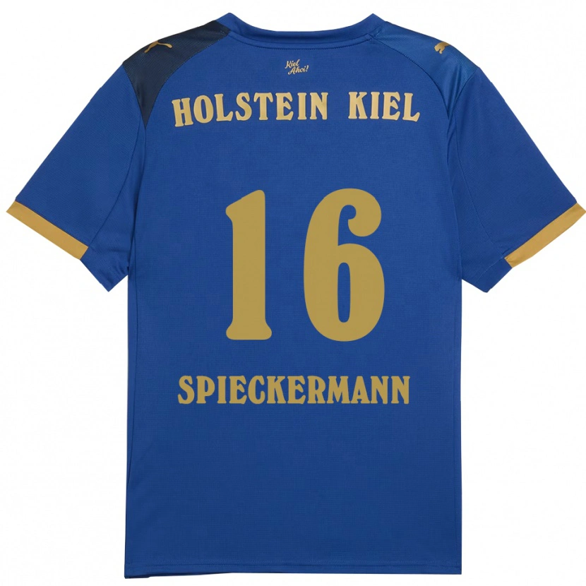 Danxen Hombre Camiseta Tim Spieckermann #16 Azul Dorado 1ª Equipación 2025/26 La Camisa