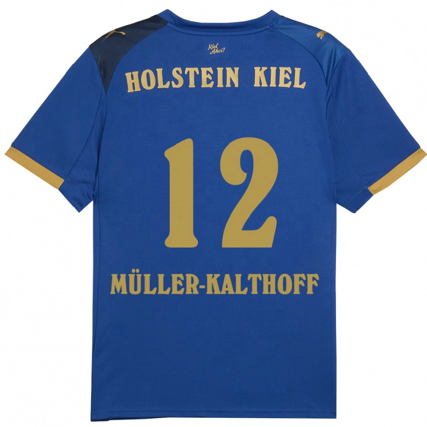 Danxen Hombre Camiseta Henrie Müller-Kalthoff #12 Azul Dorado 1ª Equipación 2025/26 La Camisa
